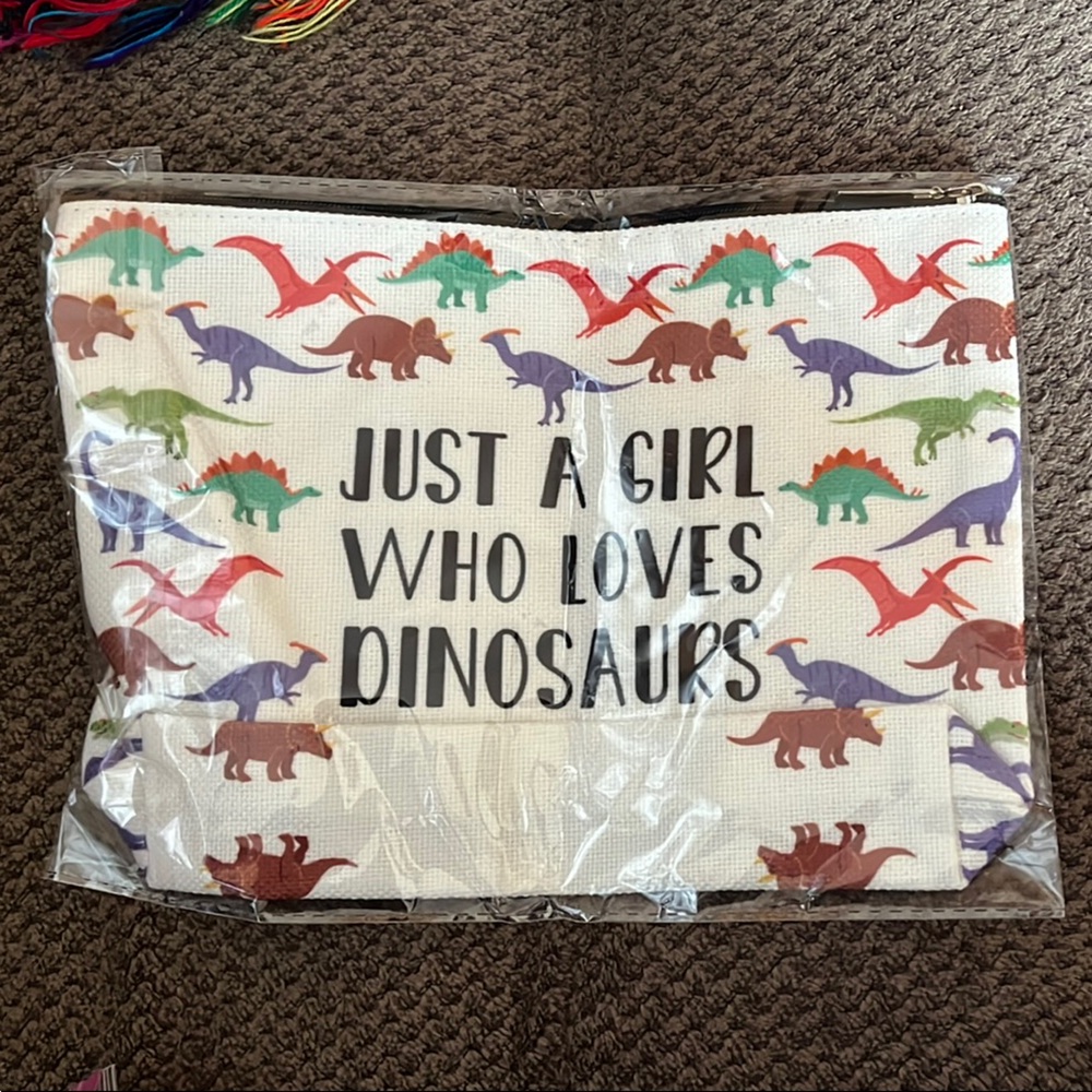 Just a Girl Who Loves Dinosaurs Cosmetic Bag
